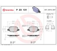 P23131 Kit pastiglie freno, Freno a disco Brembo
