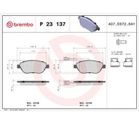 P23137X Kit pastiglie freno, Freno a disco Brembo