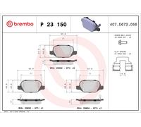 P23150 Kit pastiglie freno, Freno a disco Brembo