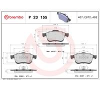 P23155 Kit pastiglie freno, Freno a disco Brembo
