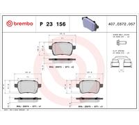 P23156 Kit pastiglie freno, Freno a disco Brembo