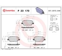 P23170 Kit pastiglie freno, Freno a disco Brembo