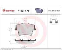 P23175 Kit pastiglie freno, Freno a disco Brembo
