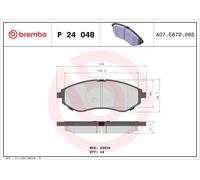 P24048 Kit pastiglie freno, Freno a disco Brembo