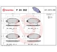 P24052 Kit pastiglie freno, Freno a disco Brembo