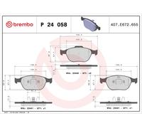 P24058 Kit pastiglie freno, Freno a disco Brembo