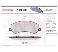 P24064 Kit pastiglie freno, Freno a disco Brembo