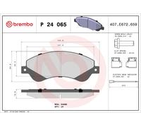 P24065 Kit pastiglie freno, Freno a disco Brembo