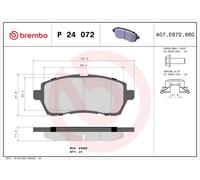 P24072 Kit pastiglie freno, Freno a disco Brembo