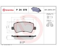 P24078 Kit pastiglie freno, Freno a disco Brembo