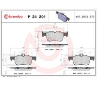 P24201 Kit pastiglie freno, Freno a disco Brembo