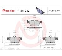 P24217 Kit pastiglie freno, Freno a disco Brembo