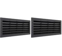 P25R2510N Griglia di Ventilazione rettangolare in Plastica nera da incasso con