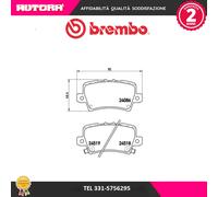 P28038 Kit pastiglie freno a disco posteriore (MARCA BREMBO)..