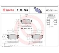 P30069 Kit pastiglie freno, Freno a disco Brembo