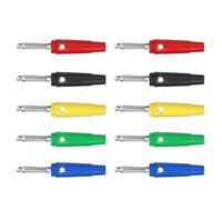 P3008 10PCS 32A 4mm impilabile vite a banana bloccaggio/saldatura connettore in rame(Red Black 10pcs)