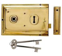 P334 Serratura A Scomparsa Per Porta, Ottone - P-334-PB