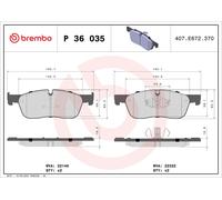 P36035 Kit pastiglie freno, Freno a disco Brembo