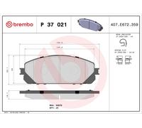 P37021 Kit pastiglie freno, Freno a disco Brembo