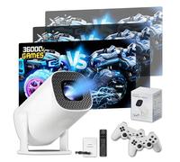P40pro Mini Proiettore Portatile 36000+ Giochi 14 Emulatori,WiFi 6 + BT, Android 11 Videoproiettore con controller,Rotabile 180° Auto Keystone Proiettori Intelligenti,Console Retro Game,1024 * 600P