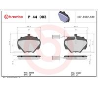 Brembo Kit Pastiglie Freno P44003