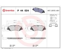 P44024 Kit pastiglie freno, Freno a disco Brembo