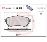 P49048 Kit pastiglie freno, Freno a disco Brembo