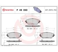 P49050 Kit pastiglie freno, Freno a disco Brembo