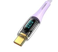 P4Y Cavo da USB-C a USB-C US-SJ590 PD 100W Estremità del display digitale Compatibile con Power Delivery (PD) fino a 100W Trasferimento dati 10 Gbps Serie Shadow viola 1,2m