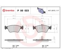 P50023 Kit pastiglie freno, Freno a disco Brembo