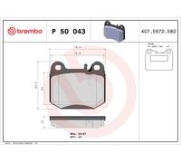 P50043 Kit pastiglie freno, Freno a disco Brembo