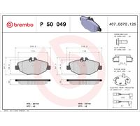 P50049 Kit pastiglie freno, Freno a disco Brembo