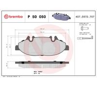 P50050 Kit pastiglie freno, Freno a disco Brembo