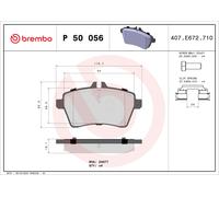 P50056 Kit pastiglie freno, Freno a disco Brembo