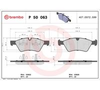 P50063 Kit pastiglie freno, Freno a disco Brembo