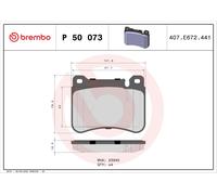 P50073 Kit pastiglie freno, Freno a disco Brembo