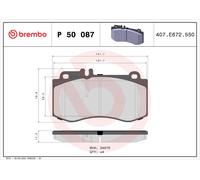 P50087 Kit pastiglie freno, Freno a disco Brembo