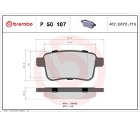 P50107 Kit pastiglie freno, Freno a disco Brembo