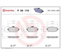P50119 Kit pastiglie freno, Freno a disco Brembo