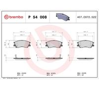 P54008 Kit pastiglie freno, Freno a disco Brembo