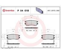 P54018 Kit pastiglie freno, Freno a disco Brembo