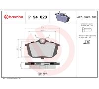 P54023 Kit pastiglie freno, Freno a disco Brembo