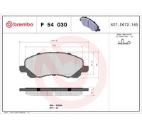 P54030 Kit pastiglie freno, Freno a disco Brembo
