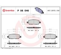 P56046 Kit pastiglie freno, Freno a disco Brembo