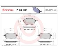 P56051 Kit pastiglie freno, Freno a disco Brembo