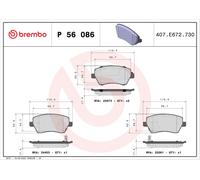 P56086 Kit pastiglie freno, Freno a disco Brembo