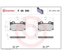 P56095 Kit pastiglie freno, Freno a disco Brembo