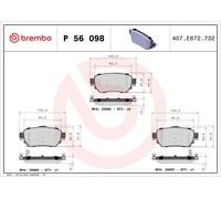 Brembo P 56 098 - Pastiglia Freno - Posteriore