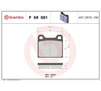 P59001 Kit pastiglie freno, Freno a disco Brembo