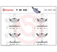 Brembo P 59 030 - Pastiglia Freno - Anteriore